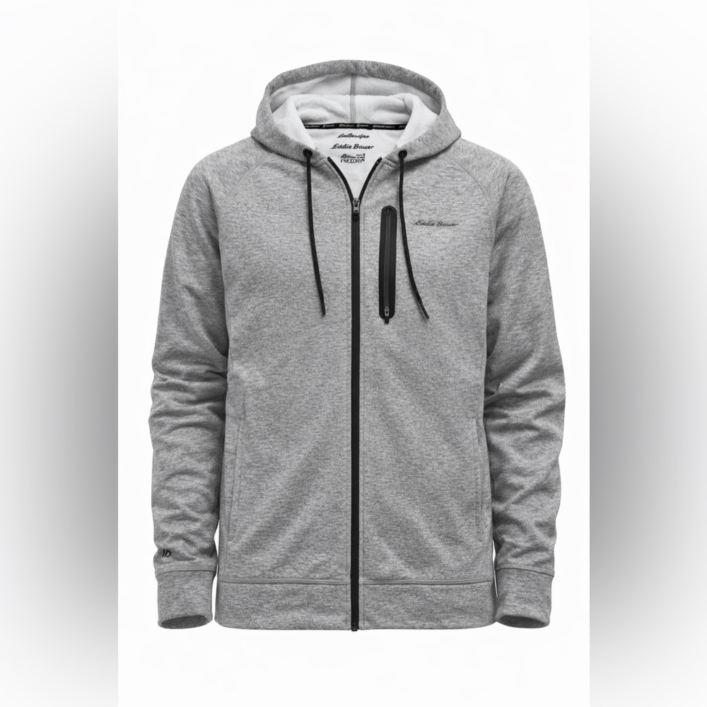 Eddie Bauer FreeDry Gray Zip Hoodie Men’s M